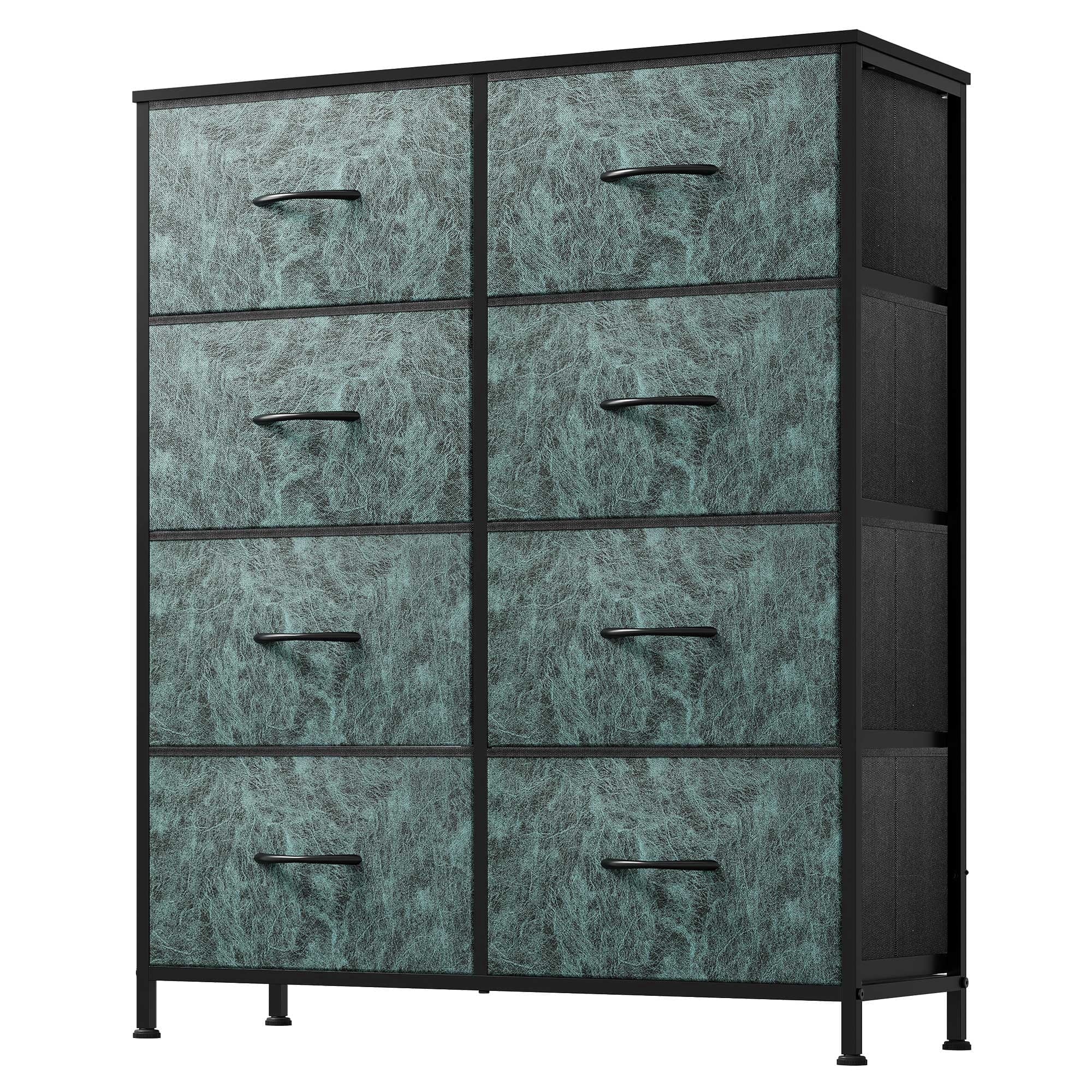 GALAXHERO 8 Drawer Fabric Dresser for Bedroom, Storage Bins Chest of Drawer for Closet, Living Room, Hallway, Wood Grain Print