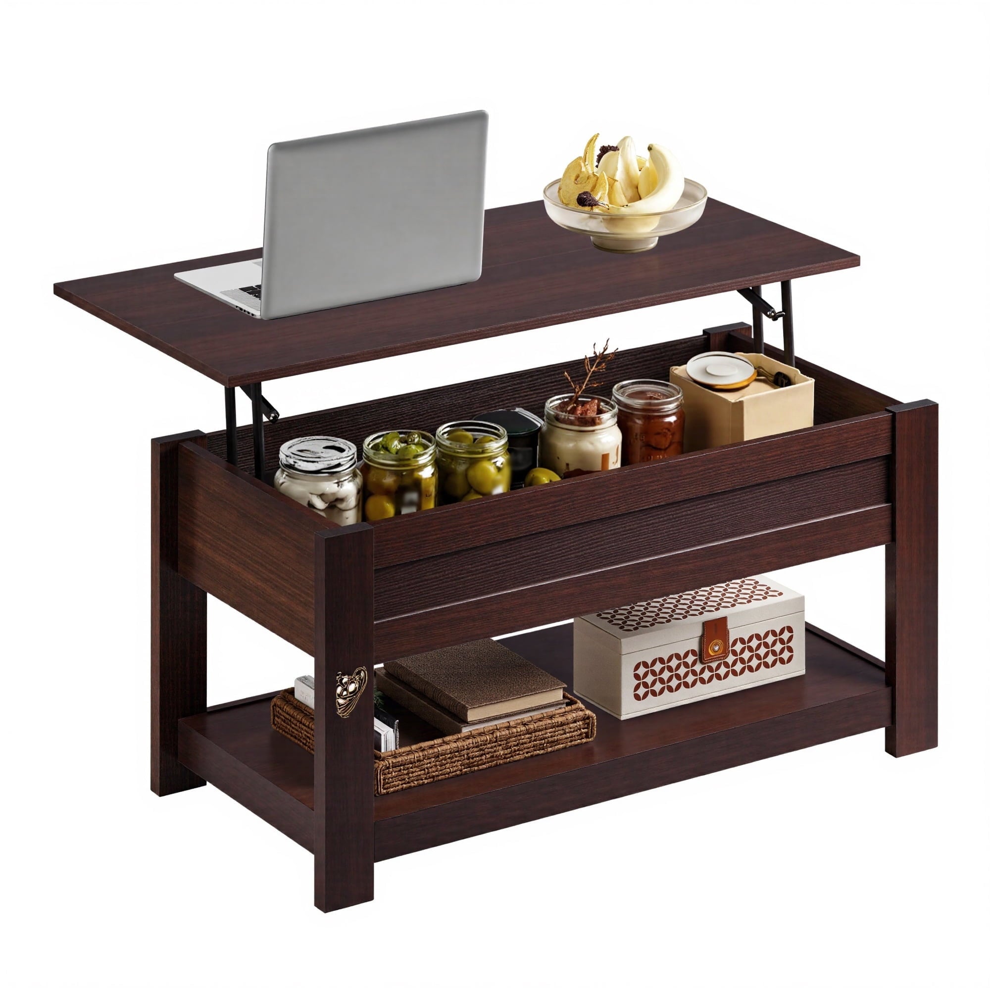 GALAXHERO Coffee Table, 39" Lift Top Coffee Table with Hidden Storage and Storage Shelf for Living Room