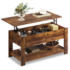 GALAXHERO Coffee Table, 39" Lift Top Coffee Table with Hidden Compartment and Storage Shelf for Living Room, Espresso