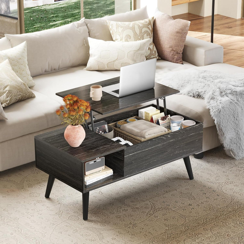 GALAXHERO Lift Top Coffee Table with Storage Small Living Room Table with Storage Shelf & Hidden Compartment