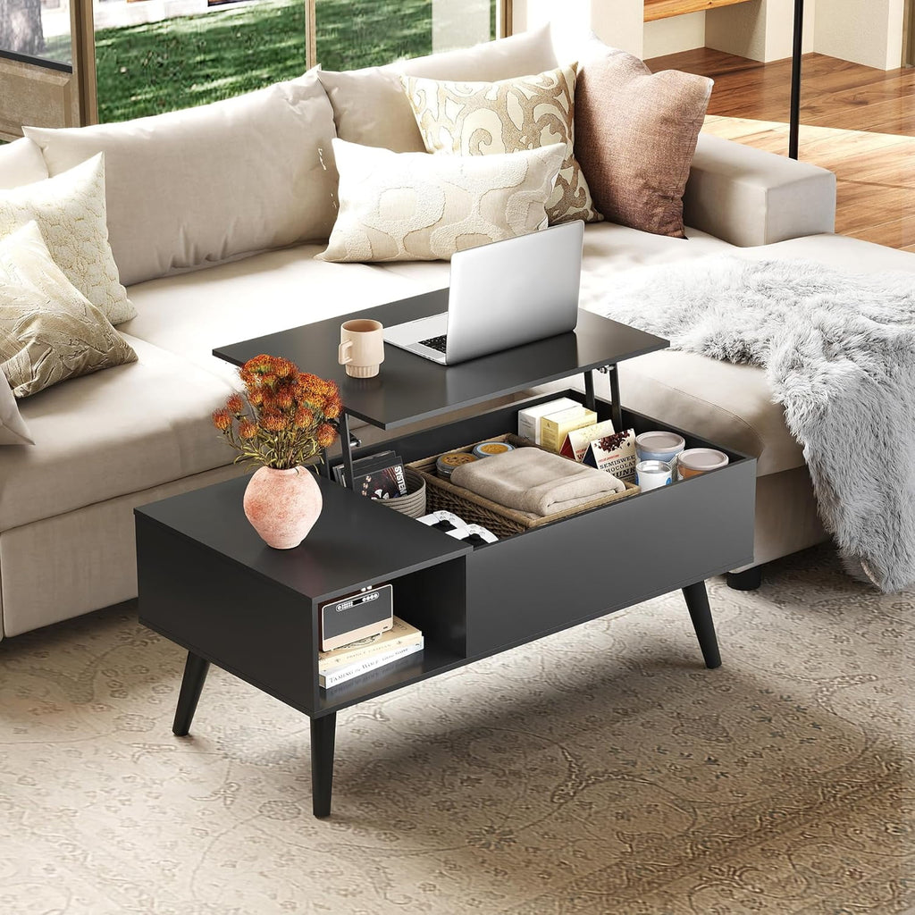 GALAXHERO Lift Top Coffee Table with Storage Small Living Room Table with Storage Shelf & Hidden Compartment