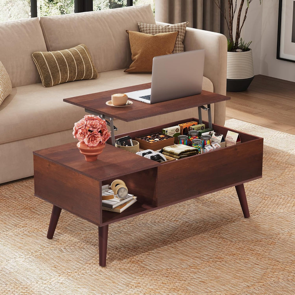 GALAXHERO Lift Top Coffee Table with Storage Small Living Room Table with Storage Shelf & Hidden Compartment