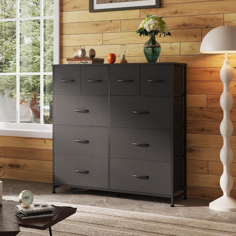 GALAXHERO Dresser for Bedroom with 10 Drawers, Wide Fabric Dresser for Storage and GALAXHERO Organization, Chest of Drawers for Living Room, Hallway, Closet