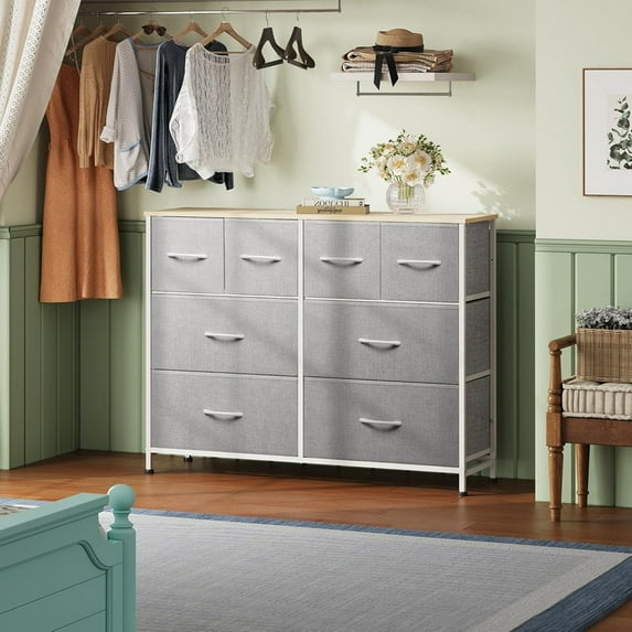 GALAXHERO 8-Drawer Dresser for Bedroom, Wide Fabric Chest of Drawers for Storage and Organization, Closet Hallway and Living Room Use