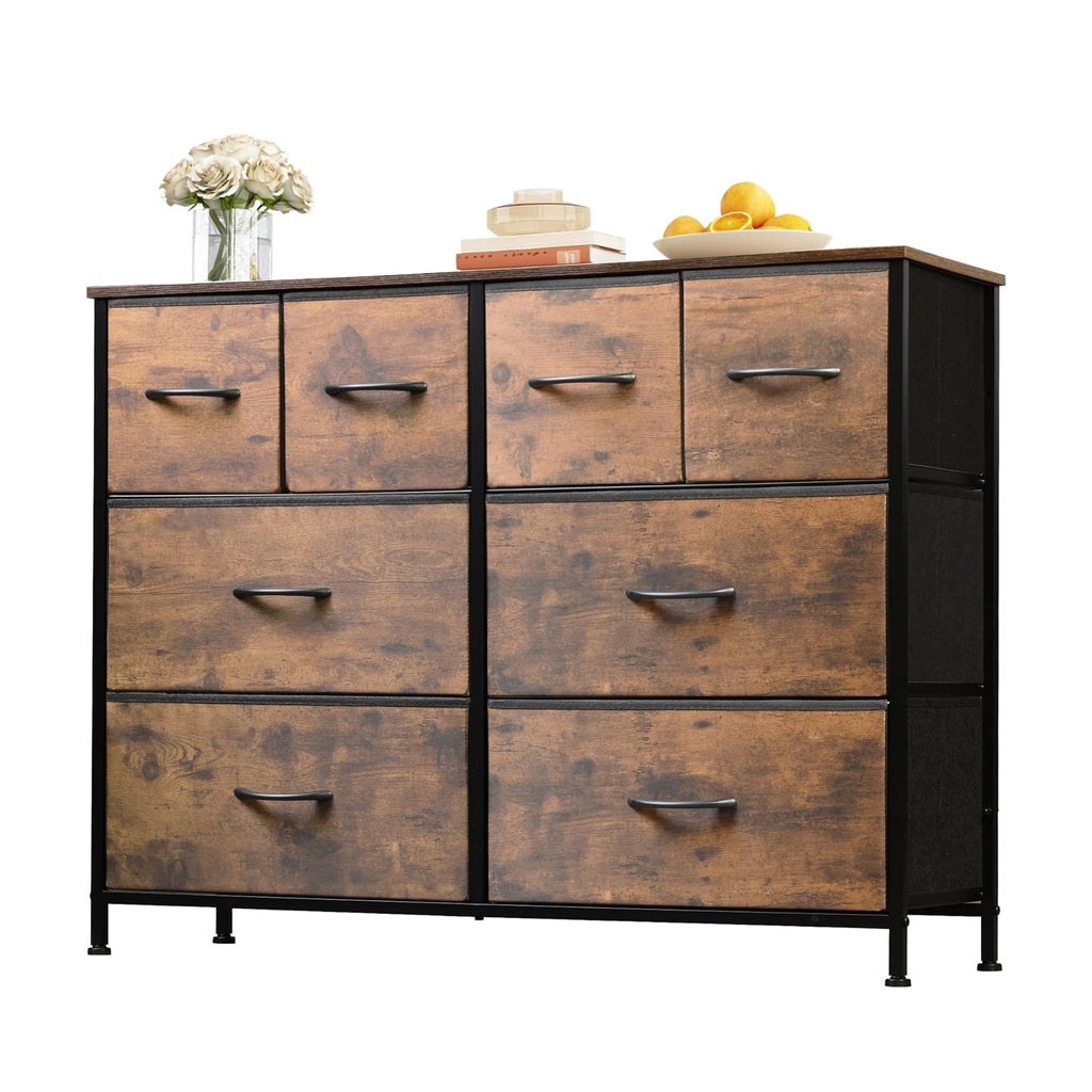 GALAXHERO 8-Drawer Dresser for Bedroom, Wide Fabric Chest of Drawers for Storage and Organization, Closet Hallway and Living Room Use