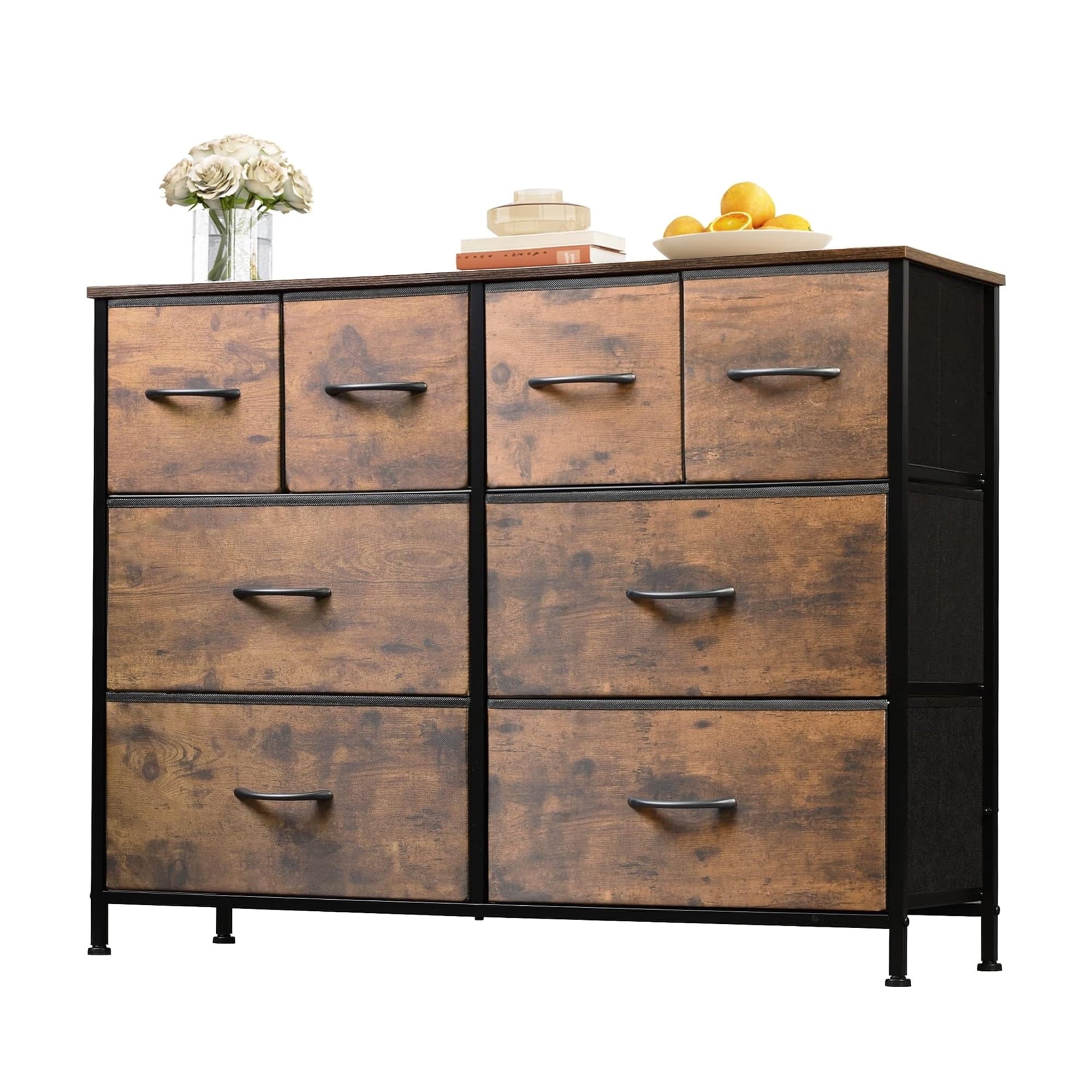 GALAXHERO 8-Drawer Dresser for Bedroom, Wide Fabric Chest of Drawers for Storage and Organization, Closet Hallway and Living Room Use
