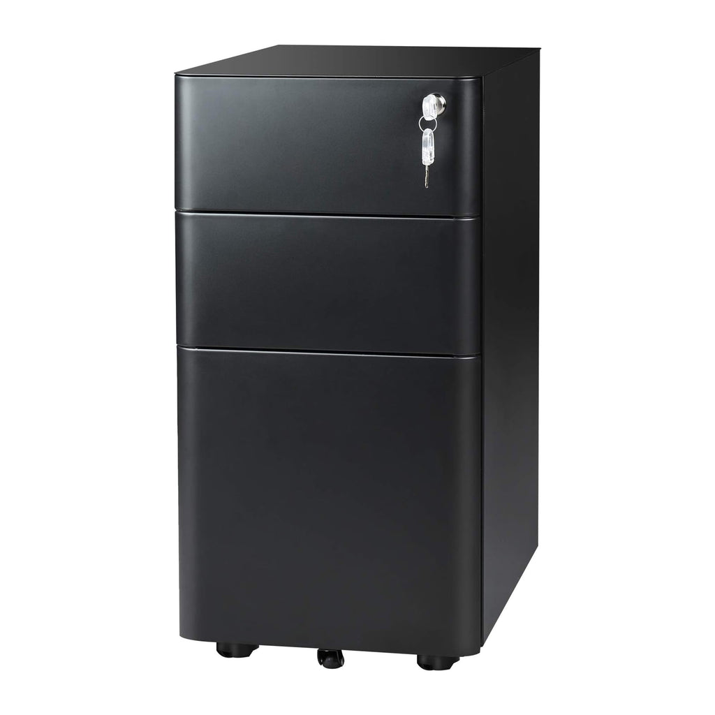GALAXHERO 3 Drawer Vertical File Cabinet with Pencil Drawer, Metal Storage Cabinet for Hanging A4/Letter/Legal Size, White