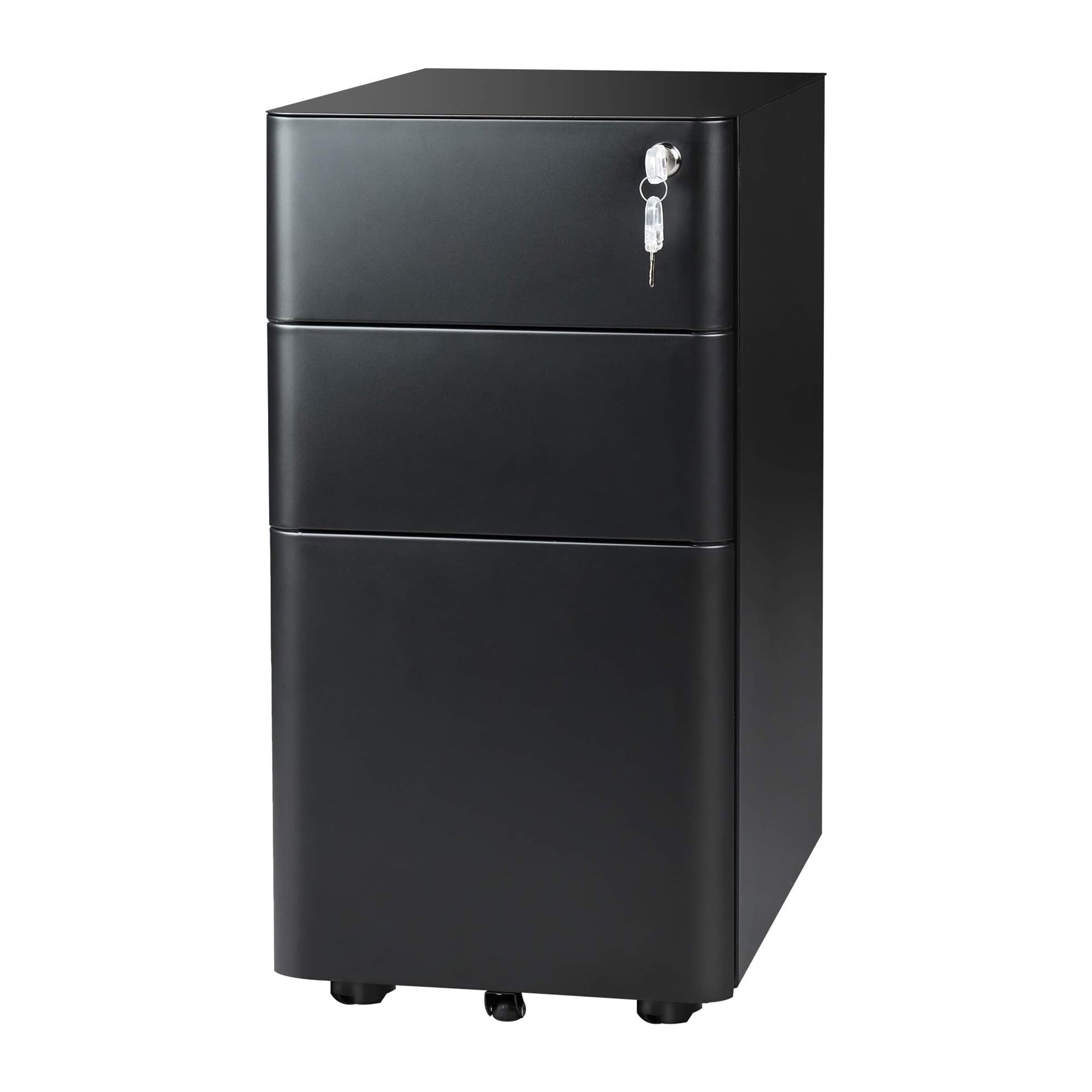 GALAXHERO 3 Drawer Vertical File Cabinet with Pencil Drawer, Metal Storage Cabinet for Hanging A4/Letter/Legal Size, White