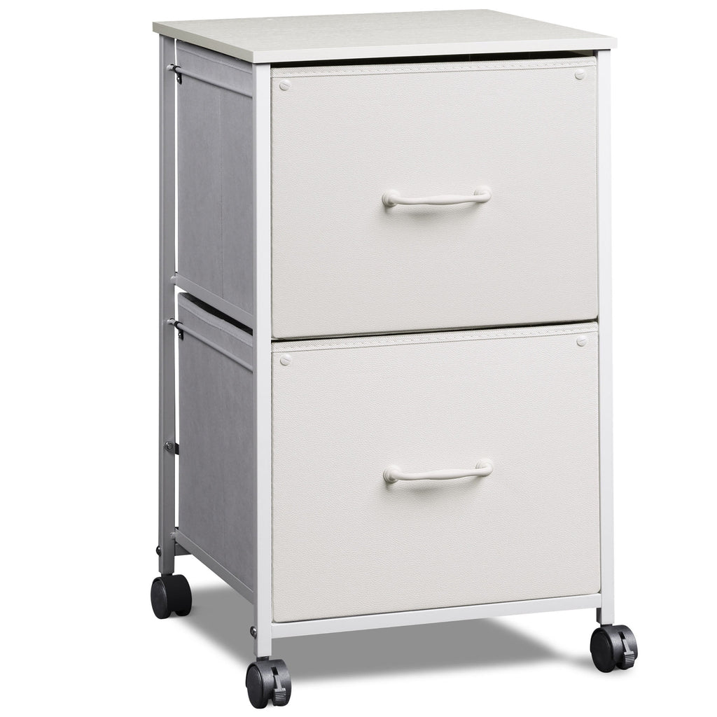 GALAXHERO Filing Cabinet 2 Drawer Mobile Printer Stand for Home Office, Rolling Fabric Vertical File Cabinet, Fits A4 or Letter Size, Black