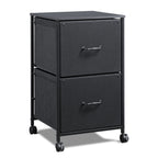 GALAXHERO Filing Cabinet 2 Drawer Mobile Printer Stand for Home Office, Rolling Fabric Vertical File Cabinet, Fits A4 or Letter Size, Black