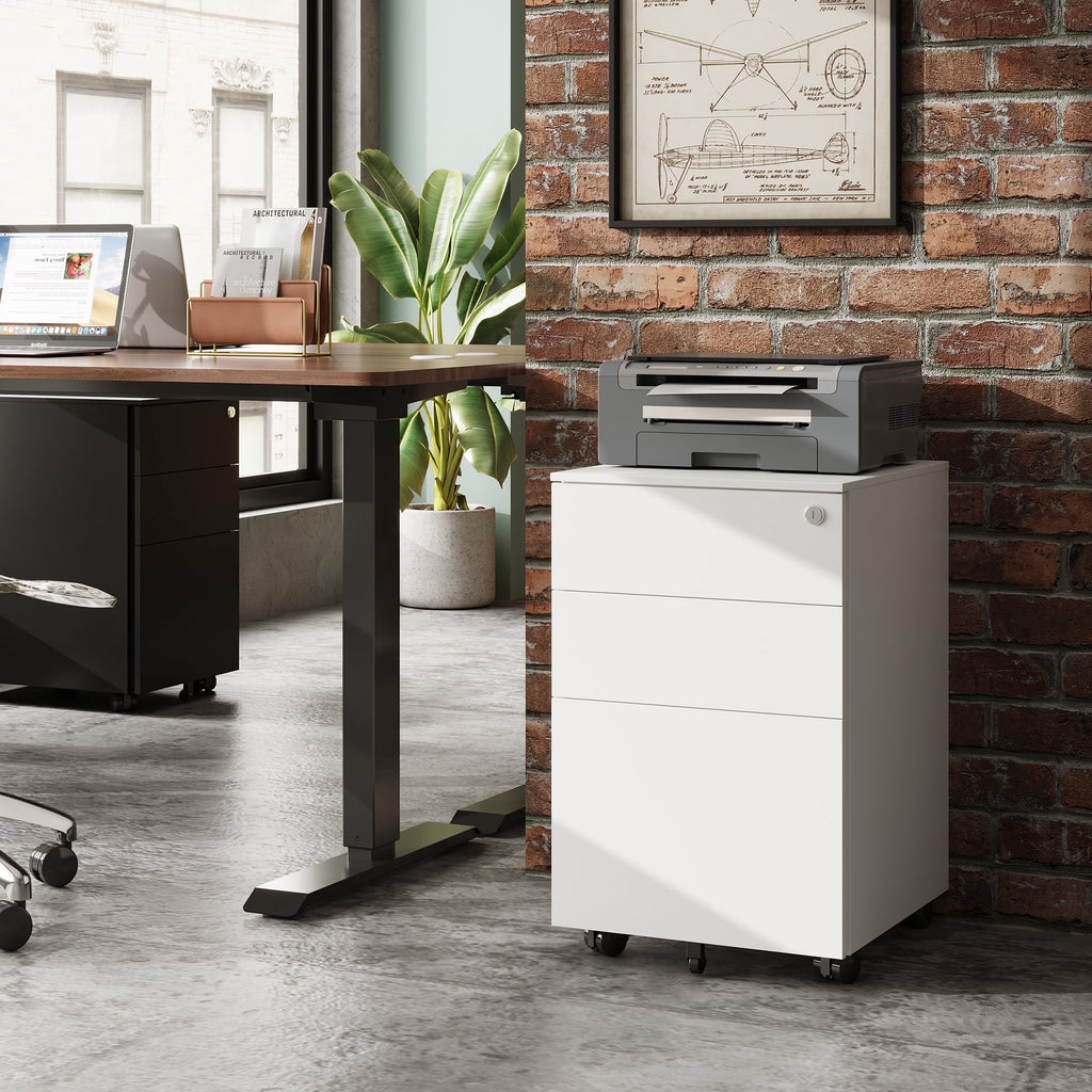GALAXHERO Filing Cabinet 3 Drawer with Lock, Rolling File Cabinet for Home Office, Fully Assembled Under Desk Storage