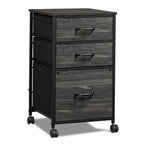 GALAXHERO File Cabinet 3-Drawer Fabric Vertical Filing Cabinet and Rolling Printer Stand for Home Office, Fits A4 or Letter Size, Black
