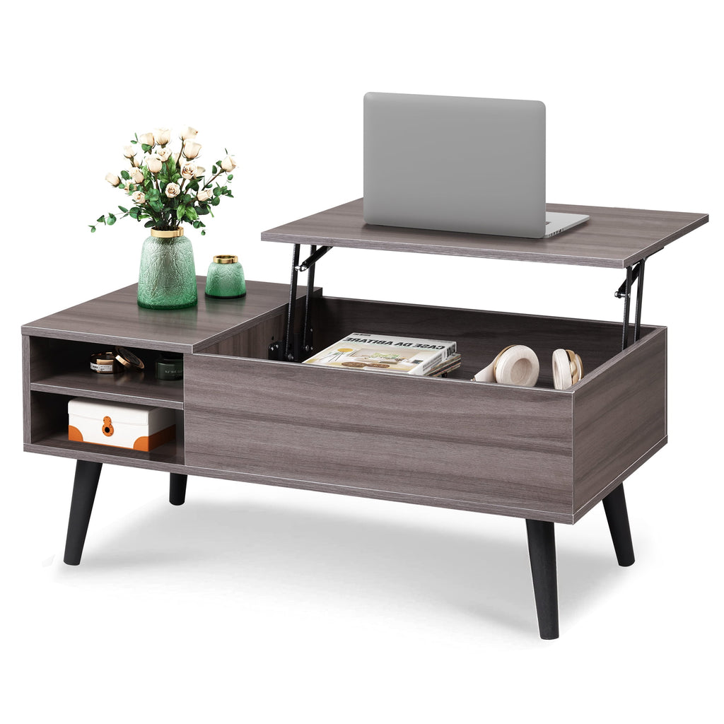GALAXHERO Coffee Table with Removable Storage Shelves Lift Top Small Coffee Table for Living Room