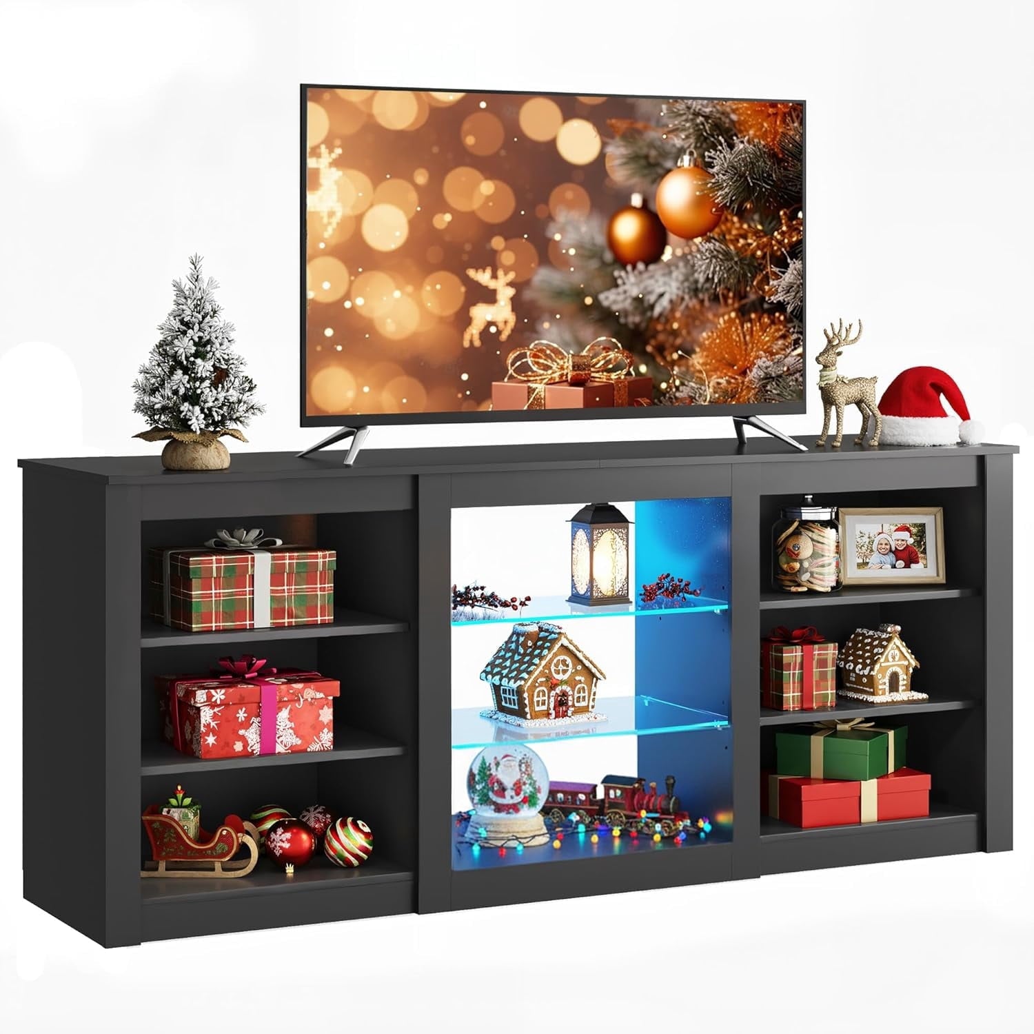 GALAXHERO 40" Lift Top Coffee Table with Storage, 4 in 1 Coffee Tables with 2 Fabric Drawers LED Light and USB, Modern Coffee Table with Hidden Compartment for Living Room, Dining Room