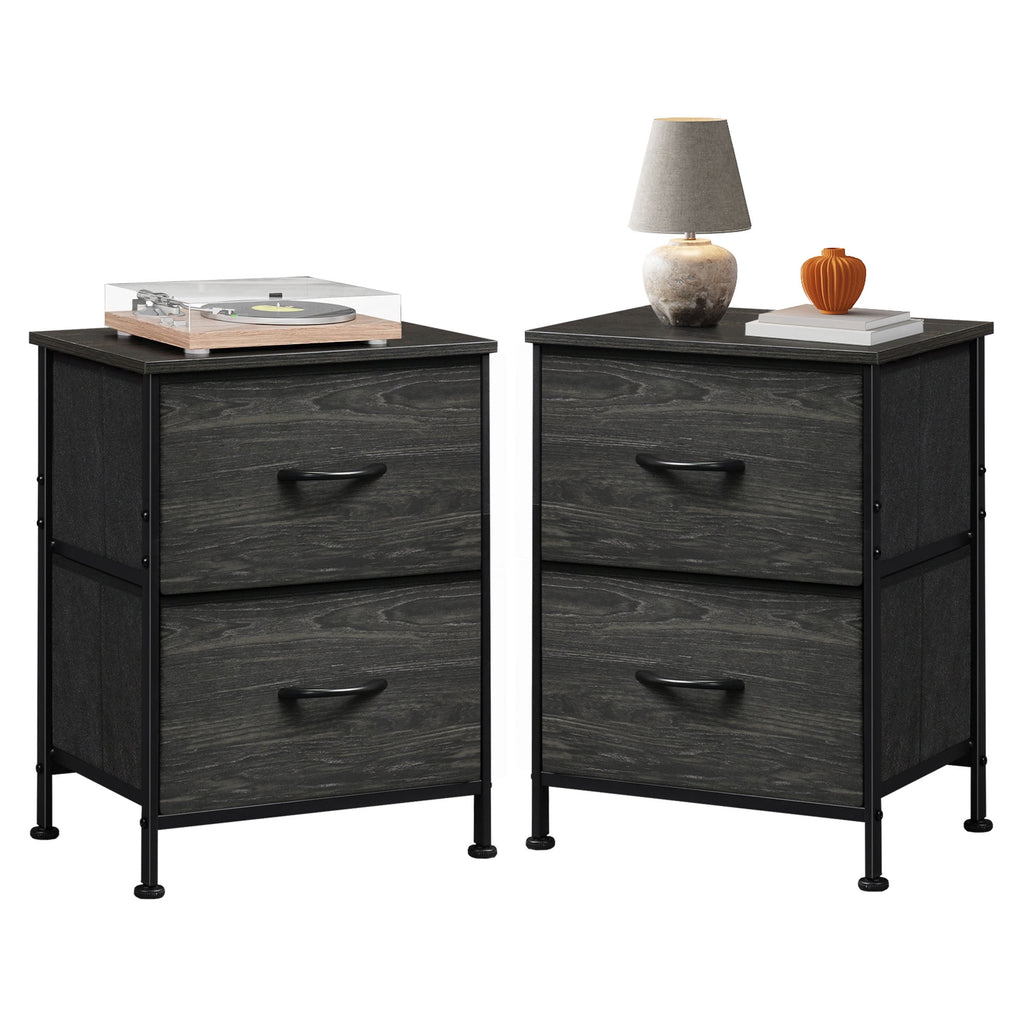 GALAXHERO Nightstand Set of 2 with 2 Drawers, Small Bedroom Dresser and Bedside Table, End Table for College Dorm