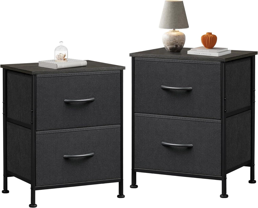 GALAXHERO Nightstand Set of 2 with 2 Drawers, Small Bedroom Dresser and Bedside Table, End Table for College Dorm