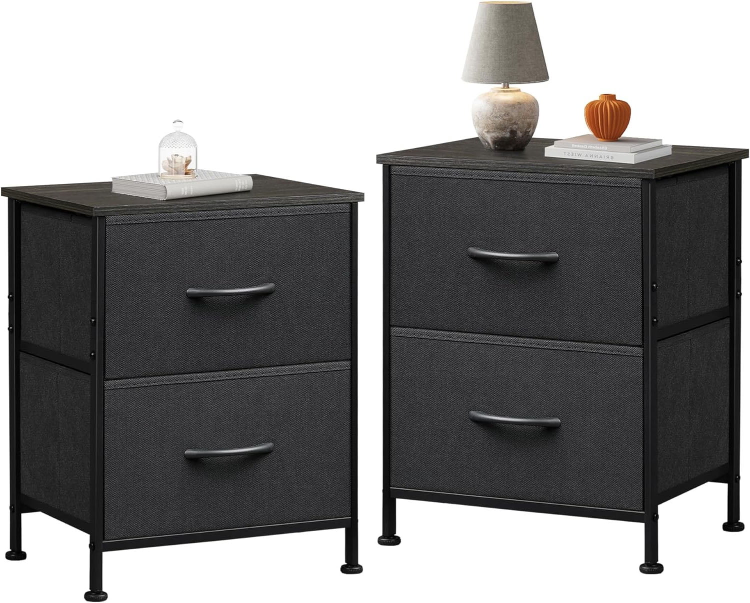 GALAXHERO Nightstand Set of 2 with 2 Drawers, Small Bedroom Dresser and Bedside Table, End Table for College Dorm