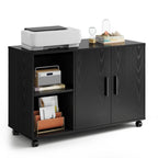 Office Storage Cabinet with Doors and Shelves, Lateral Printer Stand for Office Supplies and File Storage, Filing Cabinet for Home Office, White