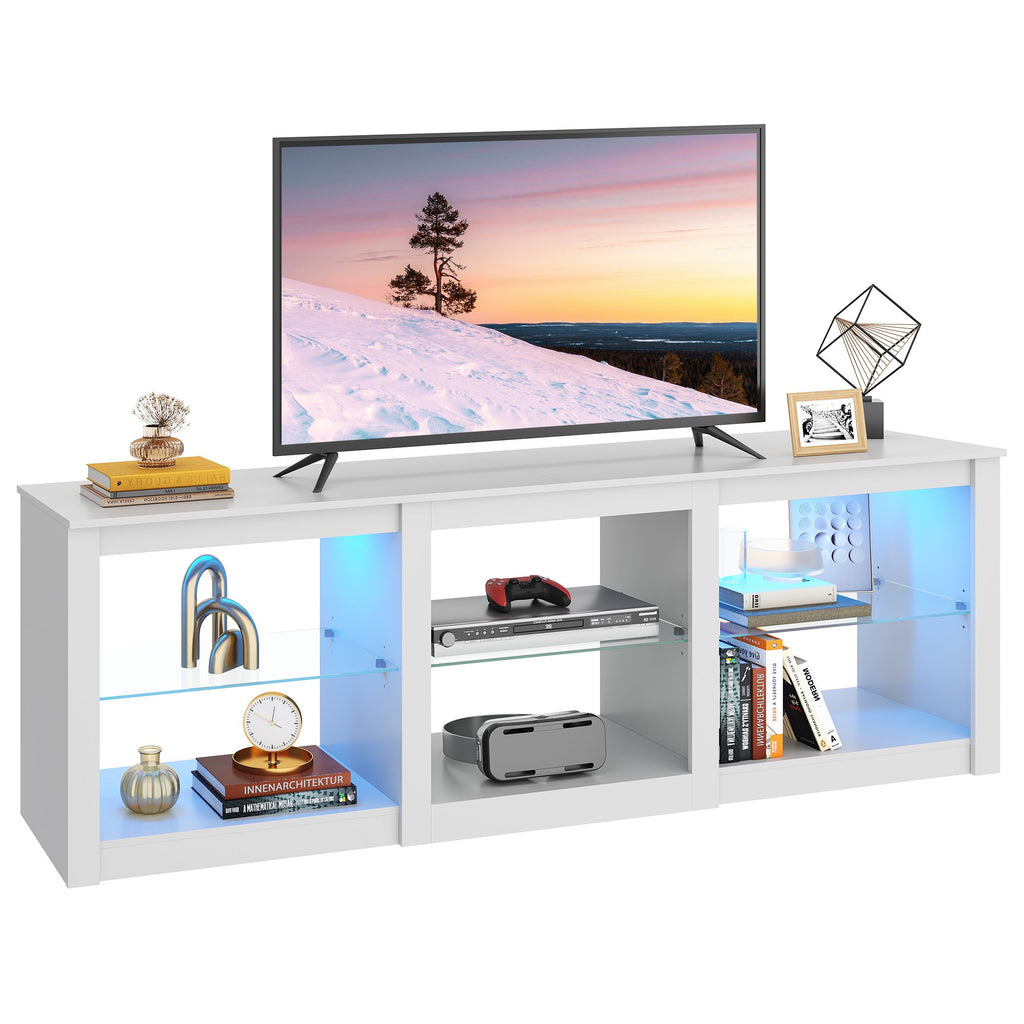 GALAXHERO TV Stand for 55/65/75 Inch, TV Modern Entertainment Center with LED Lights & Adjustable Glass Shelves Sturdy Media Console for Living Room, Bedroom, Gaming