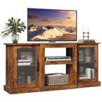 GALAXHERO TV Stand for 65-Inch TV, Retro TV Console Cabinet with Storage and Open Shelves, Entertainment Center for Living Room, Bedroom, Greige