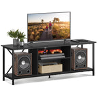 GALAXHERO TV Stand for 65 Inch TVs, 55" Rustic Industrial TV Console with Open Shelf, Entertainment Center for Living Room & Bedroom, Media Storage Cabinet, Rustic Brown