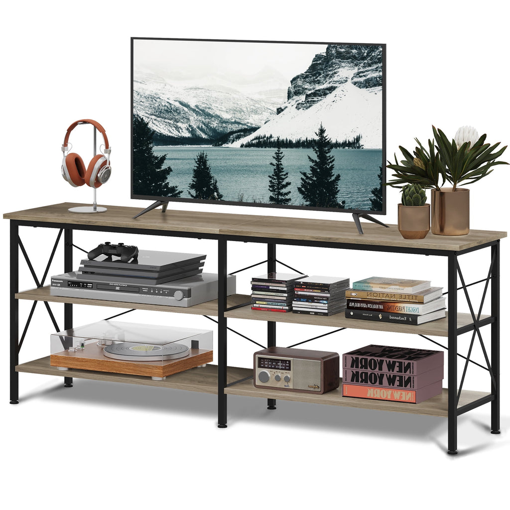 GALAXHERO TV Stand for 70 Inch TV 63" Entertainment Center with 3-Tier Storage Shelves, Media TV Console Cabinet for Living Room Bedroom Farmhouse TV Table