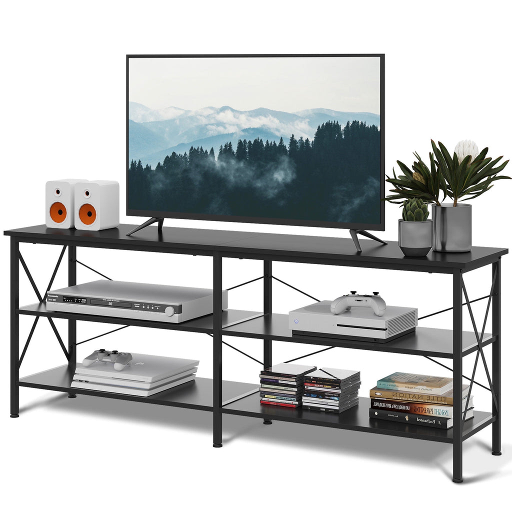 GALAXHERO TV Stand for 70 Inch TV 63" Entertainment Center with 3-Tier Storage Shelves, Media TV Console Cabinet for Living Room Bedroom Farmhouse TV Table