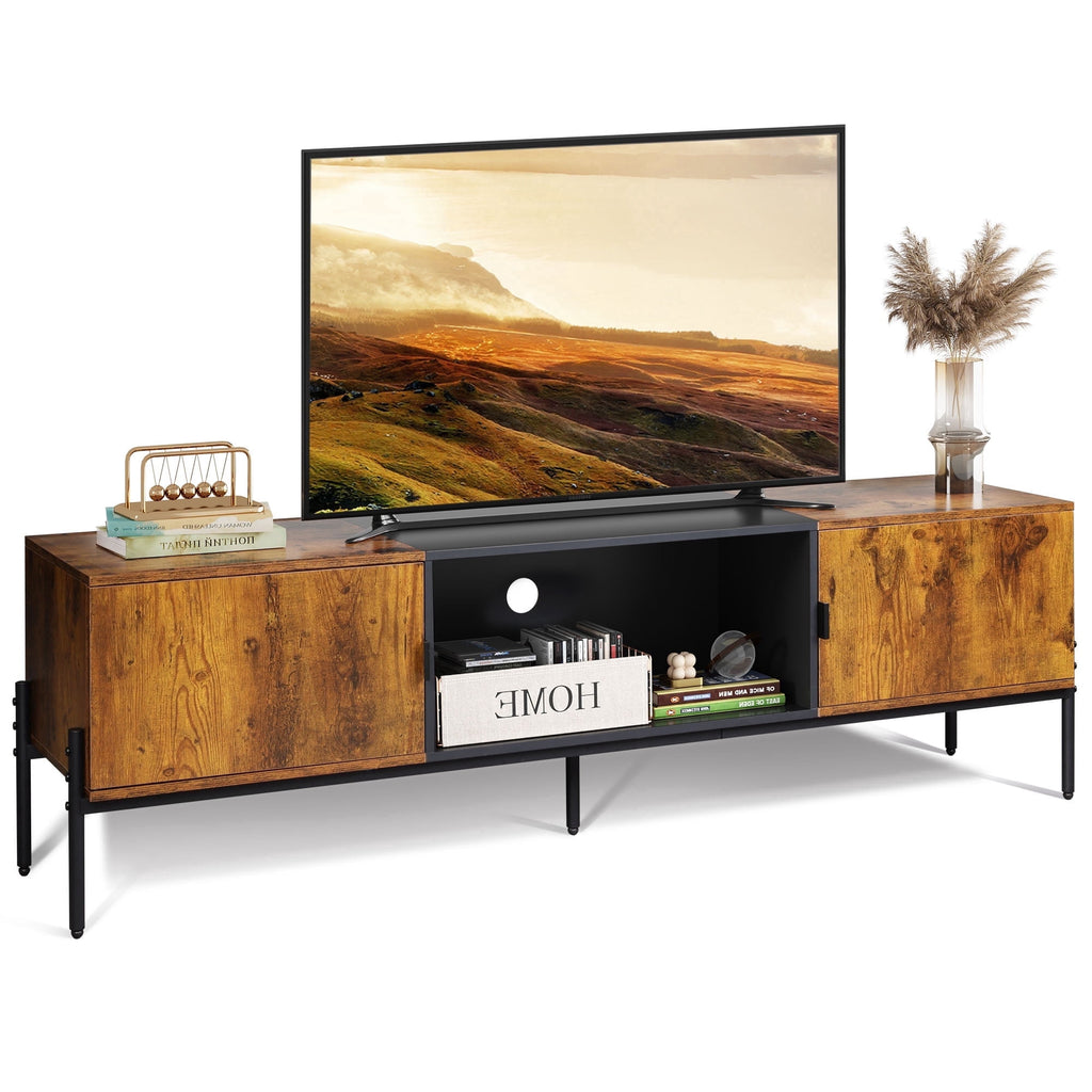 GALAXHERO TV Stand Modern Entertainment Center with Storage Cabinets and Metal Legs for Bedroom and Living Room, TV Console, 65 Inch