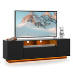 GALAXHERO TV Stand for 50-65 Inch TVs, 65" Entertainment Center with LED Lights, Modern TV Console with Storage Cabinet for Living Room & Bedroom, White