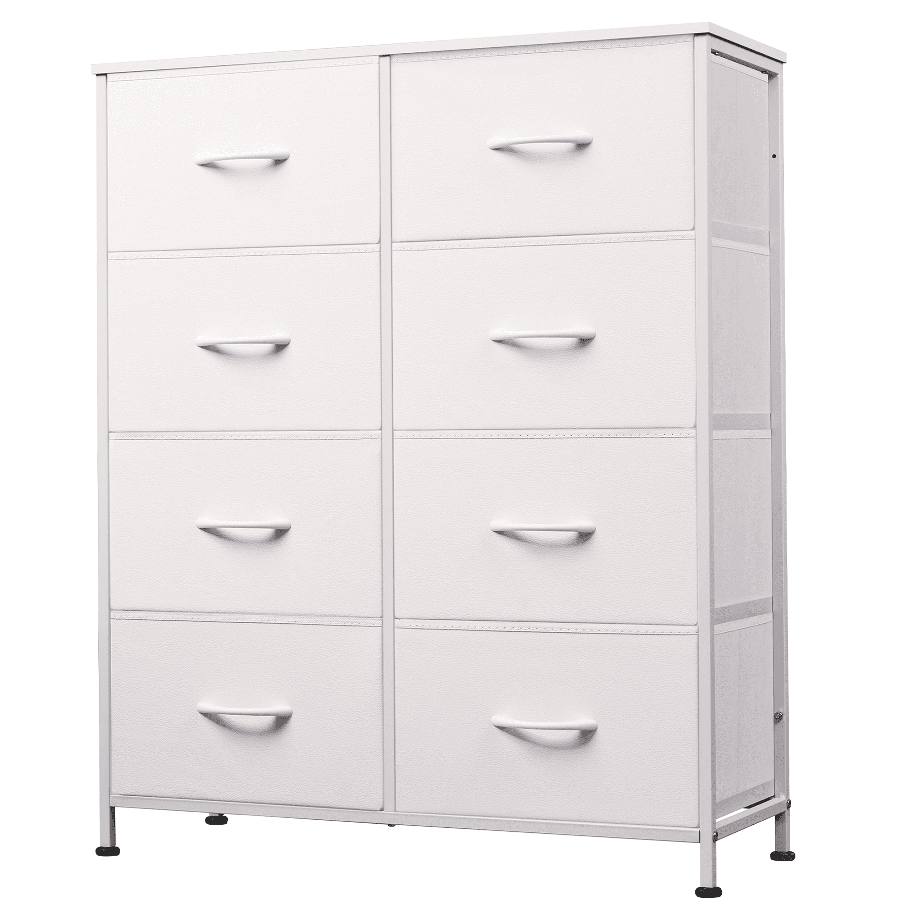 GALAXHERO Tall 8-Drawer Fabric Dresser, Double Storage Tower with Bins, Chest of Drawers for Bedroom, Closet, Living Room, Hallway, Charcoal Black Wood Grain Print