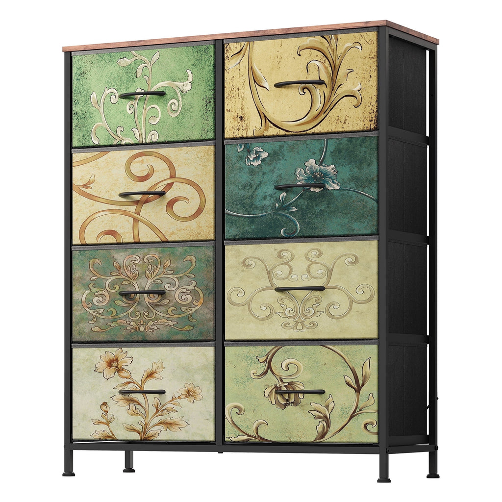 GALAXHERO 8 Drawer Fabric Dresser for Bedroom, Storage Bins Chest of Drawer for Closet, Living Room, Hallway