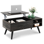 GALAXHERO Wood Lift Top Coffee Table with Hidden Compartment and Adjustable Storage Shelf, Lift Tabletop Dining Table for Home Living Room, Office, Rustic Oak