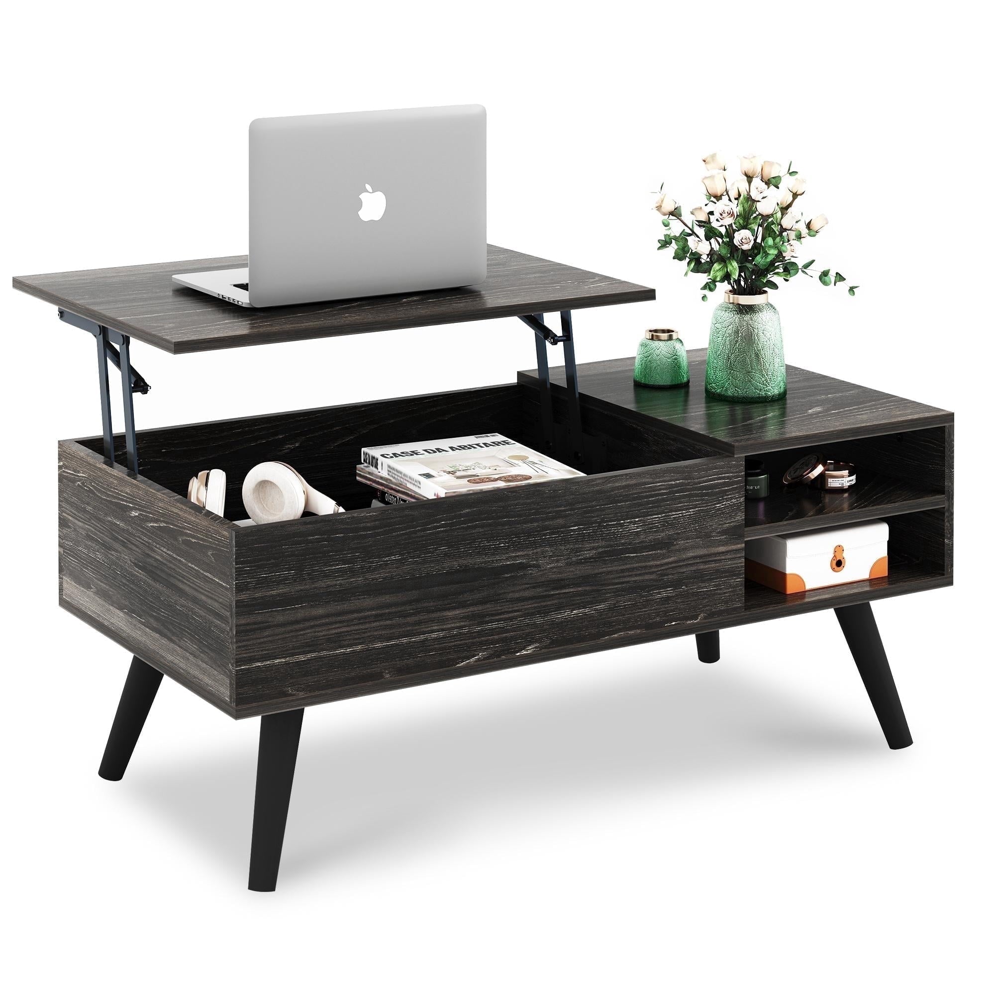 GALAXHERO Coffee Table with Removable Storage Shelves Lift Top Small Coffee Table for Living Room