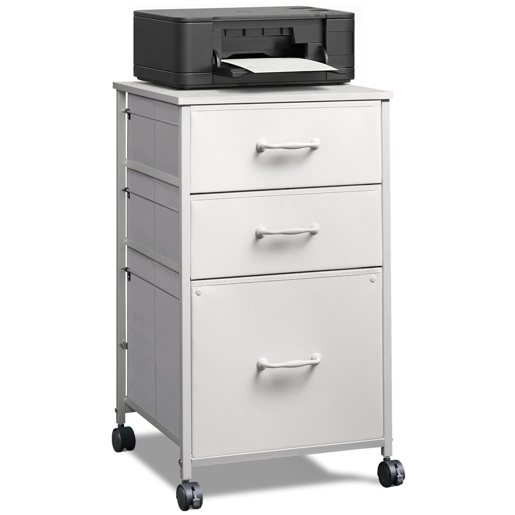 GALAXHERO 3 Drawers Mobile File Cabinet, Desk Table Cabinet Fits A4/Letter Size, Home Office Furniture,  Wood Grain