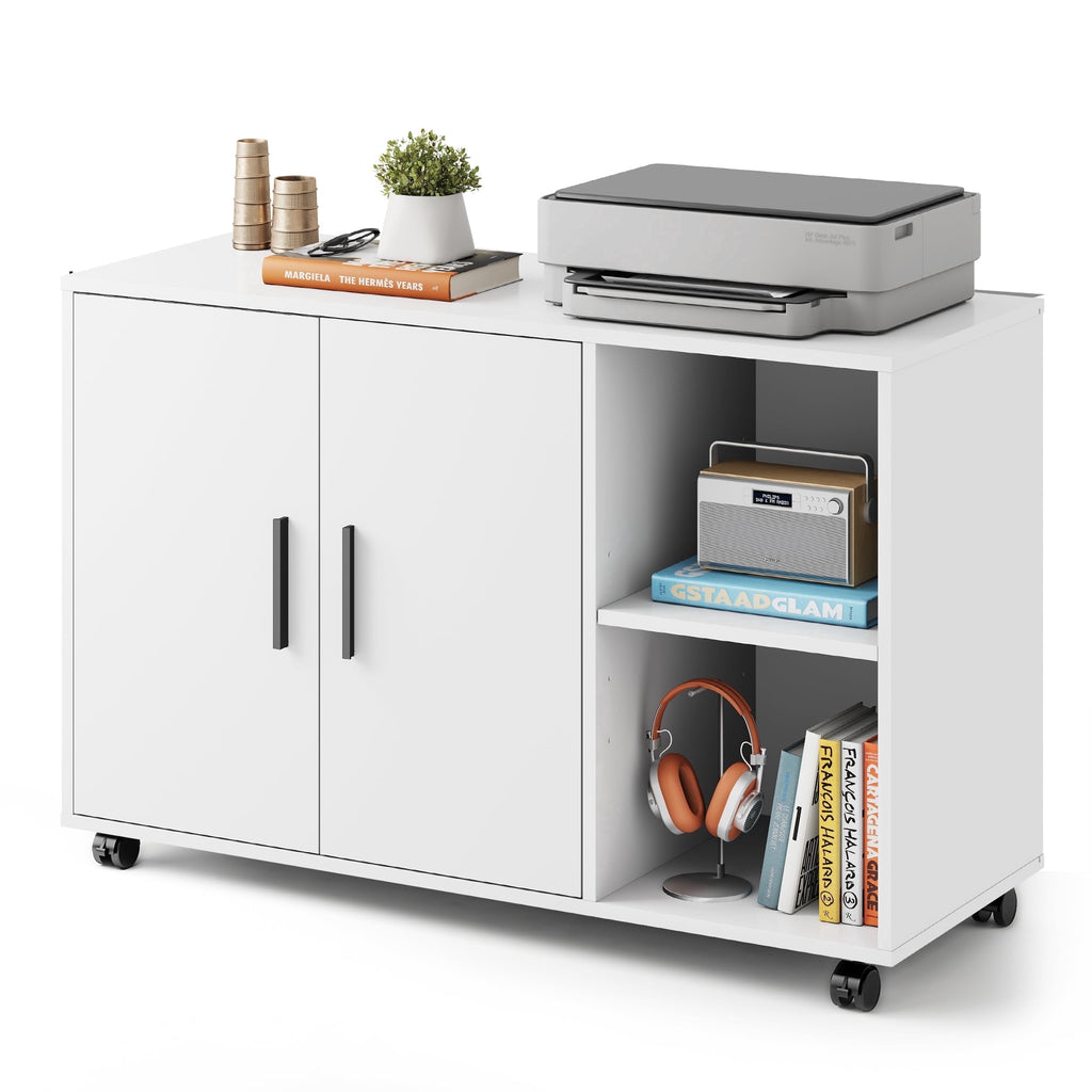 GALAXHERO Wood Storage Cabinets with Doors and Shelves, Lateral File Cabinet & Printer Stand with Storage for Home Office