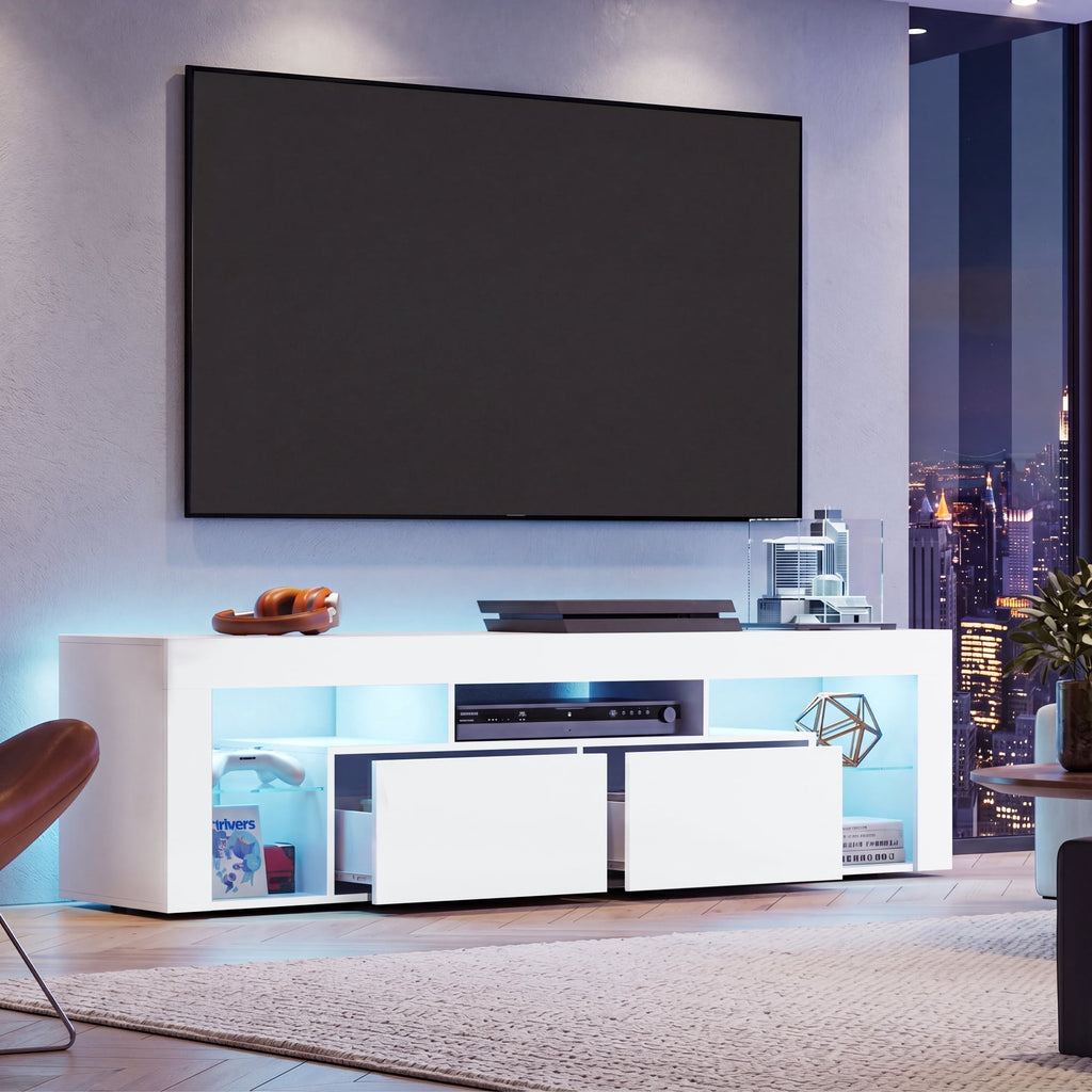 GALAXHERO TV Stand 63 Inch Entertainment Center Modern TV Console Table with 2 Drawers for Living Room, LED TV Stand for 60 to 70 Inch TV