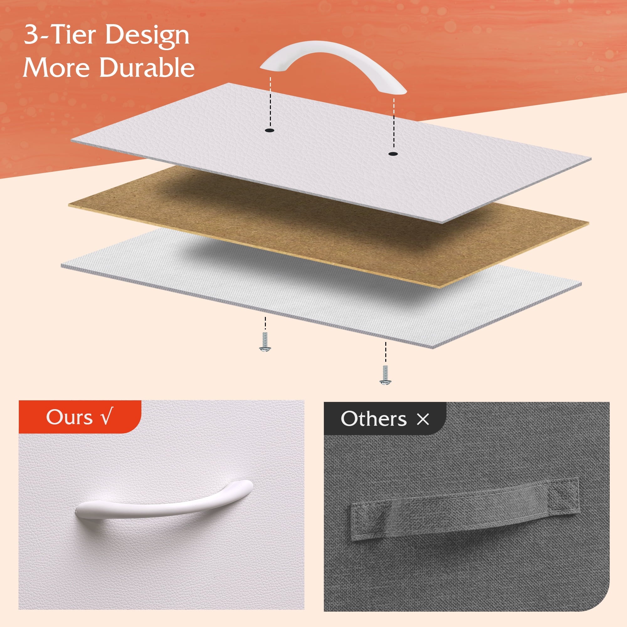 GALAXHERO 5-Drawer Dressers for Bedroom, Wide Chest of Drawers Nightstand Storage Tower with Fabric Bins for Closet, Living Room, Hallway