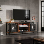 GALAXHERO TV Stand for 65 Inch TVs, 55" Rustic Industrial TV Console with Open Shelf, Entertainment Center for Living Room & Bedroom, Media Storage Cabinet, Rustic Brown