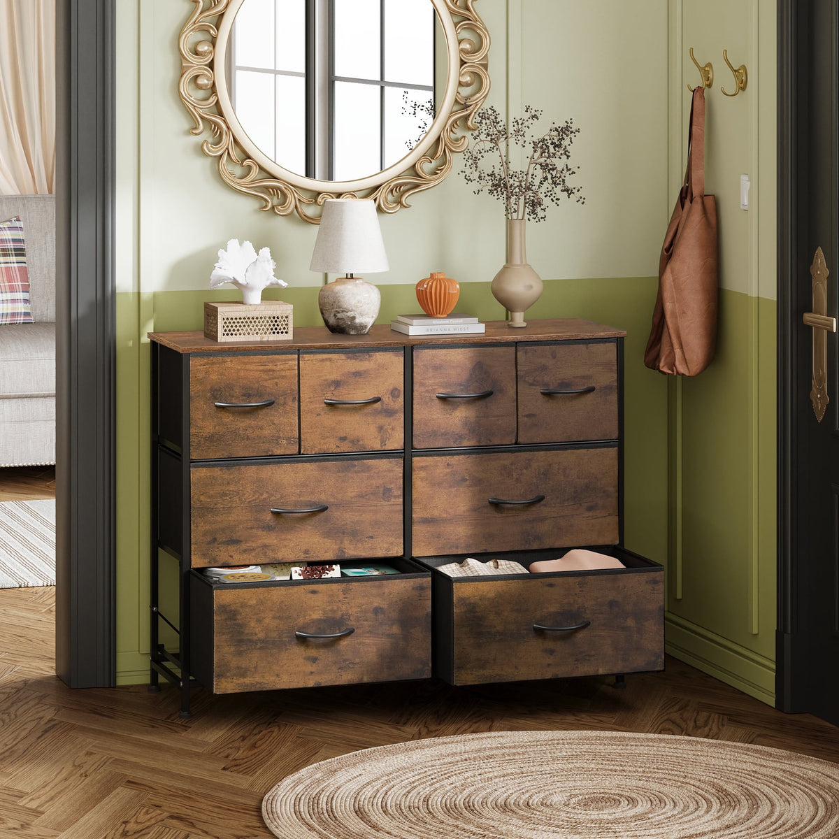 GALAXHERO 8 Drawers Dresser for Bedroom, Wide Fabric Storage Chest Drawers for Closet, Entryway
