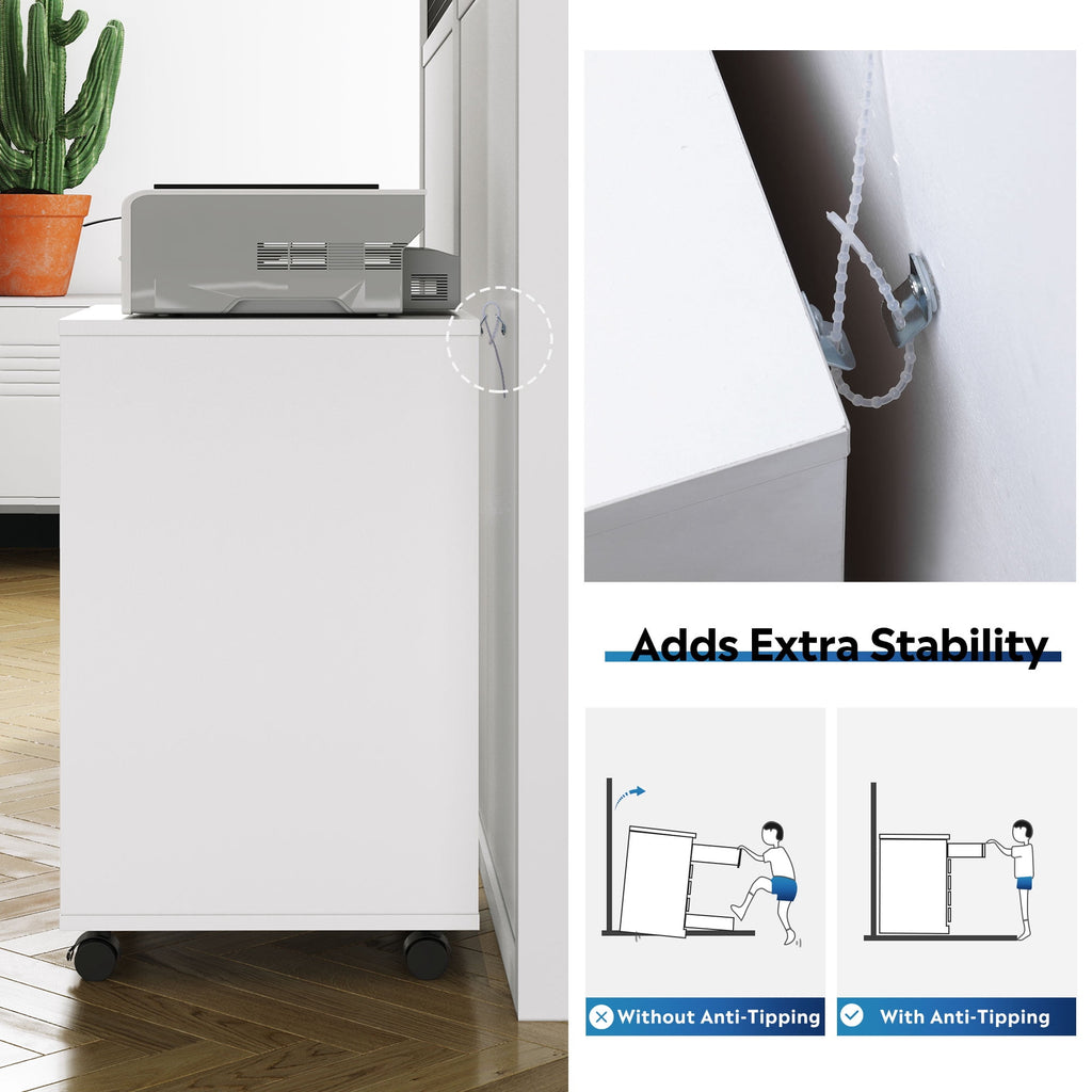 GALAXHERO 5 Drawer File Cabinet, Small Rolling Office Cabinet with Drawers & Wheels, Wood Storage Cabinet for Home Office