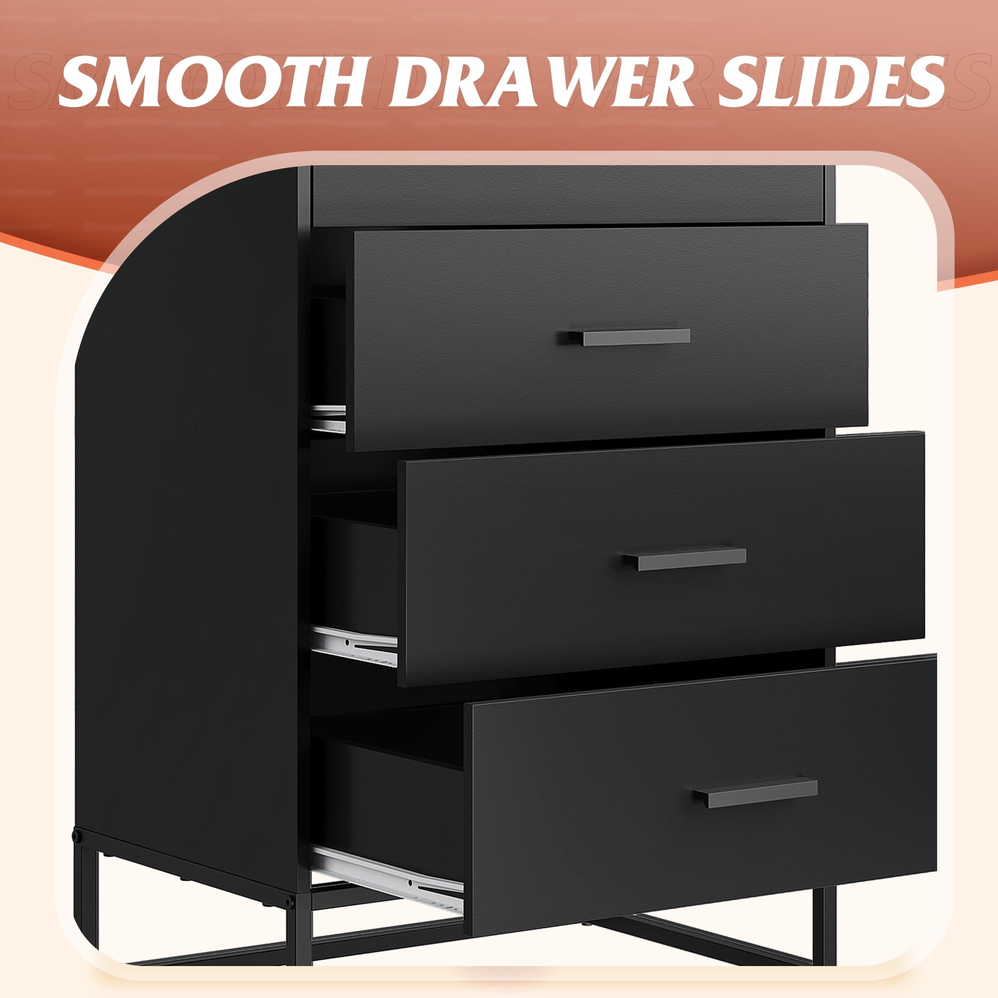 GALAXHERO 4 Drawer Dressers for Bedroom, Wooden Chest of Drawers for Closet, Living Room, Hallway