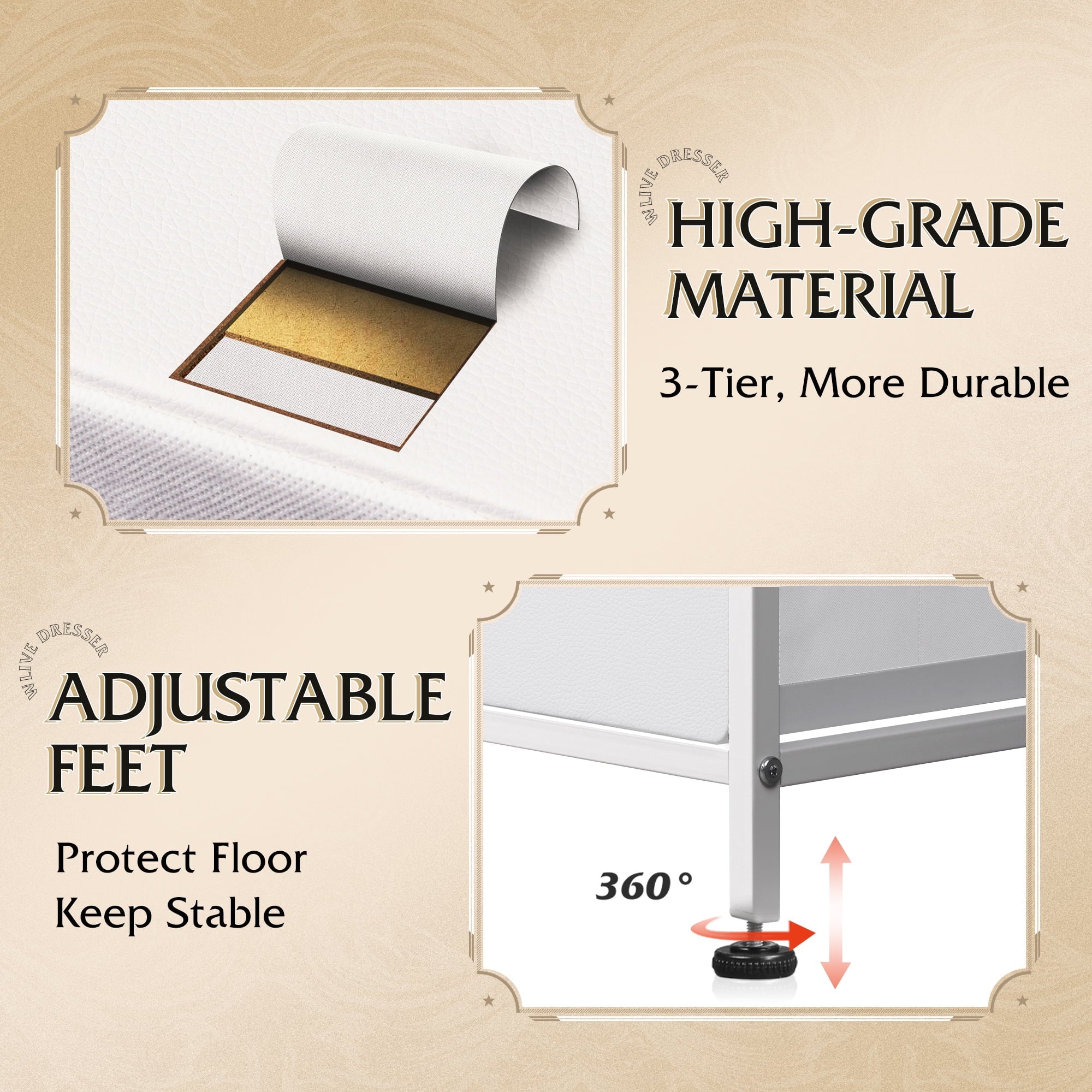 GALAXHERO 8 Drawer Dresser, Fabric Storage Unit for Bedroom, Large Drawer Chest for Entryway & Living Room, 59" x 30" x 16"