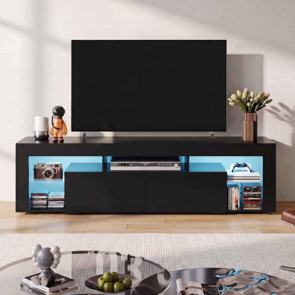 GALAXHERO TV Stand 63 Inch Entertainment Center Modern TV Console Table with 2 Drawers for Living Room, LED TV Stand for 60 to 70 Inch TV