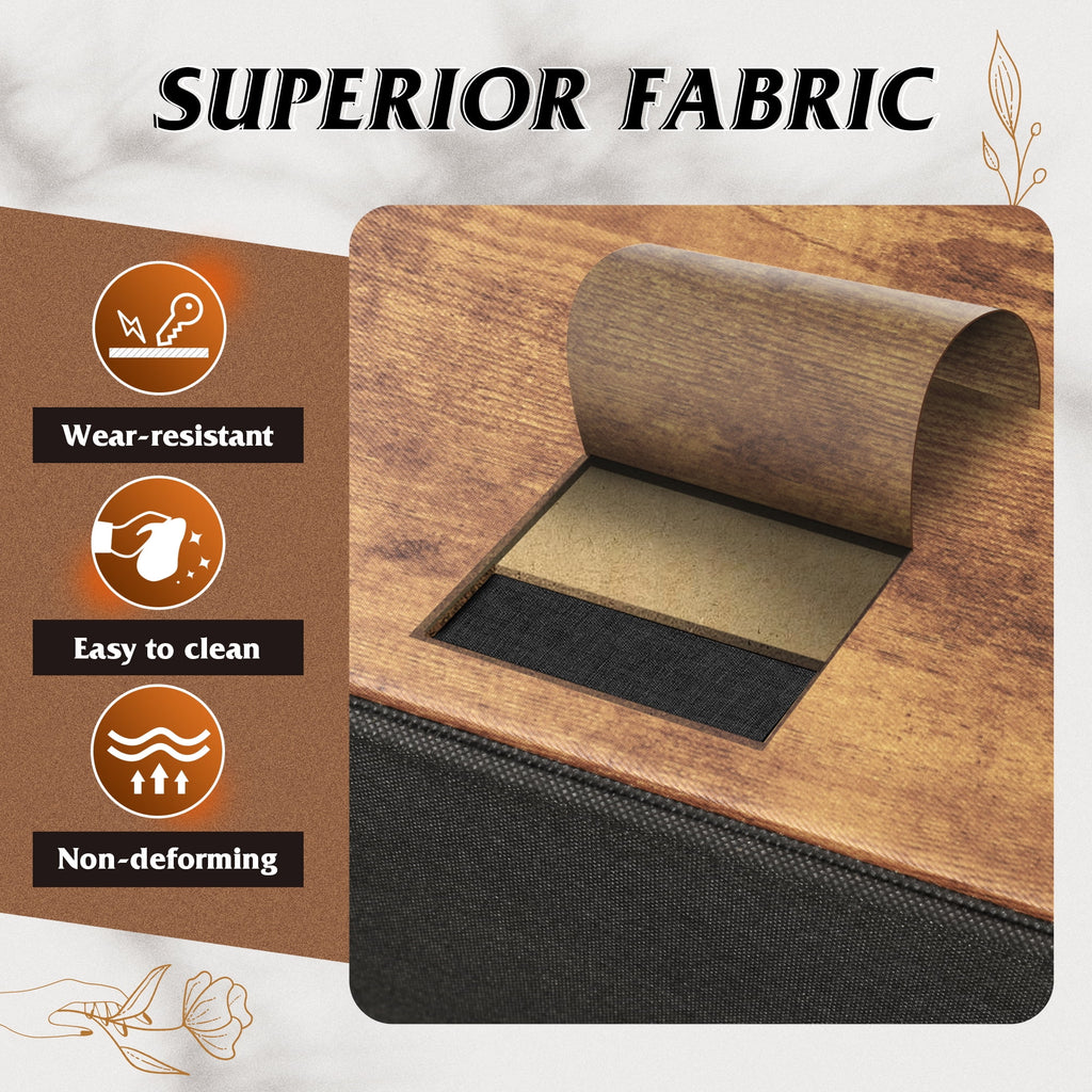 GALAXHERO 3 Drawer Nightstand, Fabric Storage Dresser Sturdy Steel Frame with Wood Top