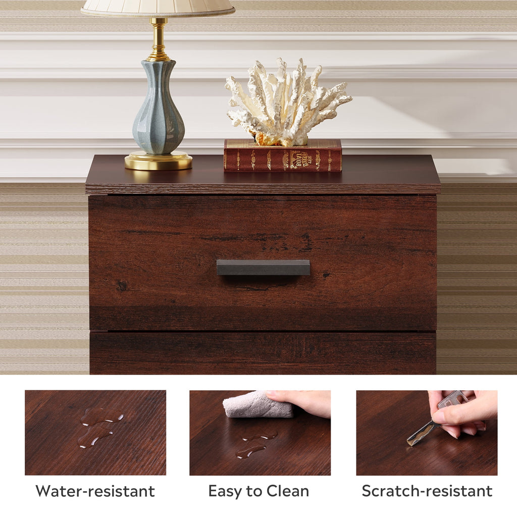 GALAXHERO 3 Drawer Night Stands for Bedroom, Tall Nightstand with Storage Cabinets, Wooden Bedside Table for Living Room Dorm