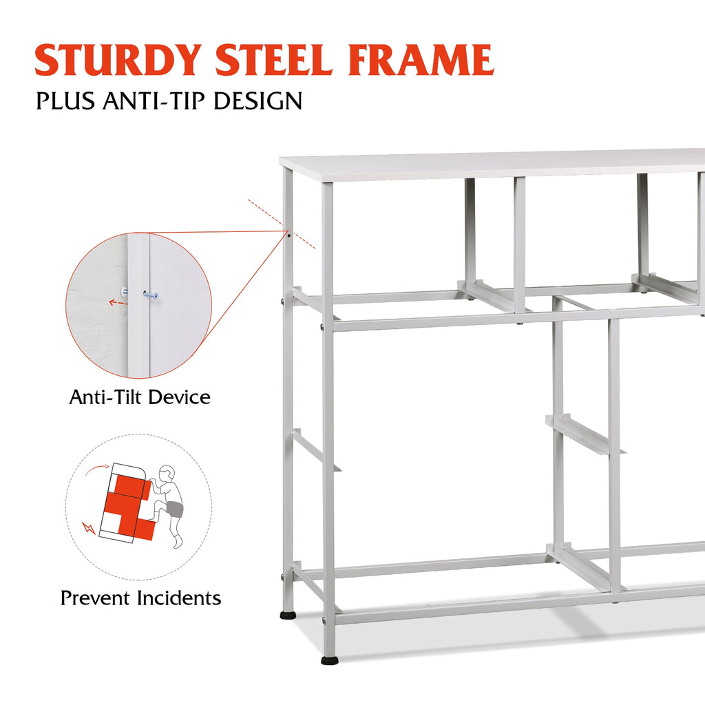 GALAXHERO 7 Drawer Dresser, TV Stands for 45" TV, Chest of Drawers with Fabric Bin for Bedroom, Living Room, Entryway