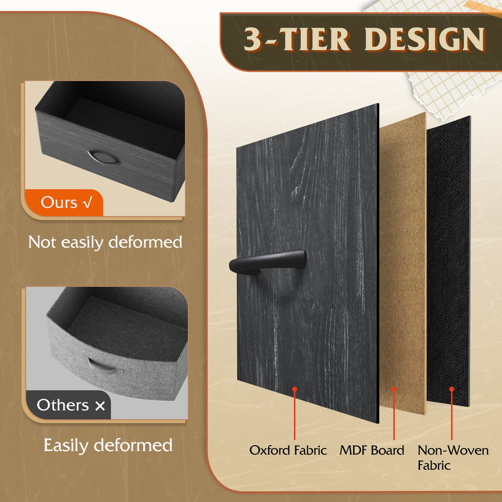 GALAXHERO 8 Drawer Fabric Dresser for Bedroom, Storage Bins Chest of Drawer for Closet, Living Room, Hallway