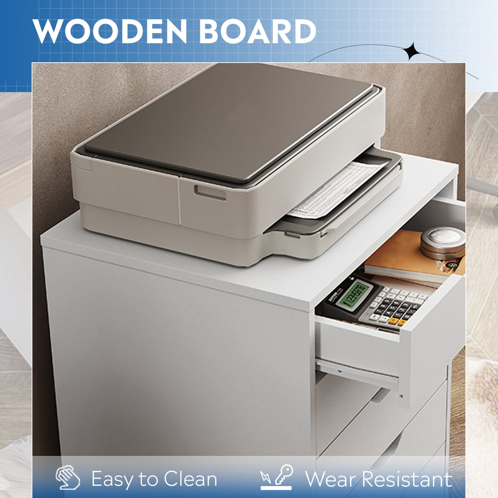 GALAXHERO 5 Drawer File Cabinet, Small Rolling Office Cabinet with Drawers & Wheels, Wood Storage Cabinet for Home Office