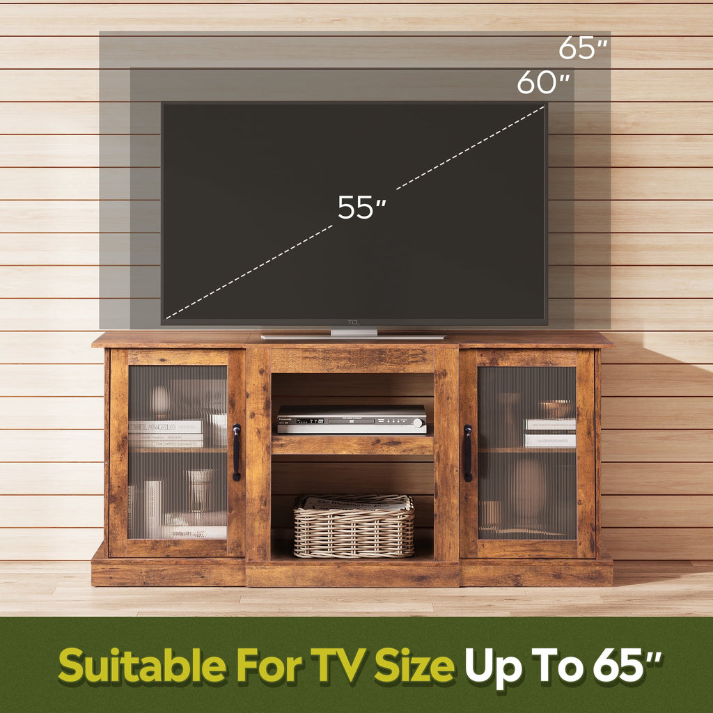 GALAXHERO TV Stand for 65 inch TV Media Console Cabinet with Storage and Open Shelves Entertainment Center for Living Room, Bedroom
