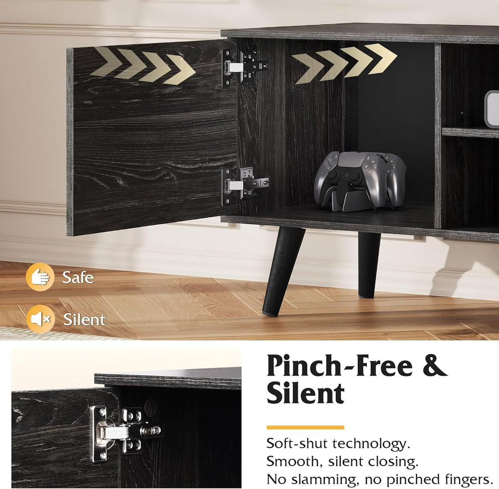 GALAXHERO TV Stand for 55 60 inch TV Rustic Entertainment Center with Storage Cabinets TV Console for Living Room, Long TV Cabinet